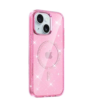 Чехол TPU Eclipse Sparkle (MagFit) для Apple iPhone 15 (6.1") Pink