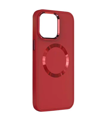 TPU чохол Bonbon Metal Style with MagSafe для Apple iPhone 15 (6.1") Червоний / Red