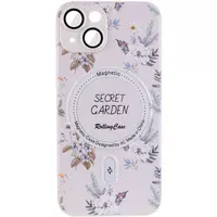 TPU+PC чохол Secret Garden with MagSafe для Apple iPhone 15 (6.1") White