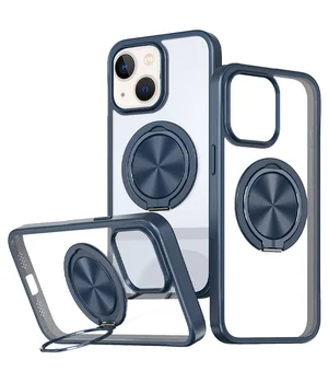 TPU+PC чохол Metal Ring with MagSafe для Apple iPhone 15 (6.1") Синій