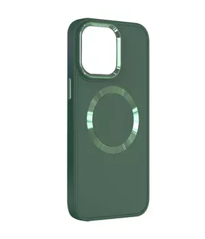 TPU чохол Bonbon Metal Style with MagSafe для Apple iPhone 15 (6.1") Зелений / Pine green