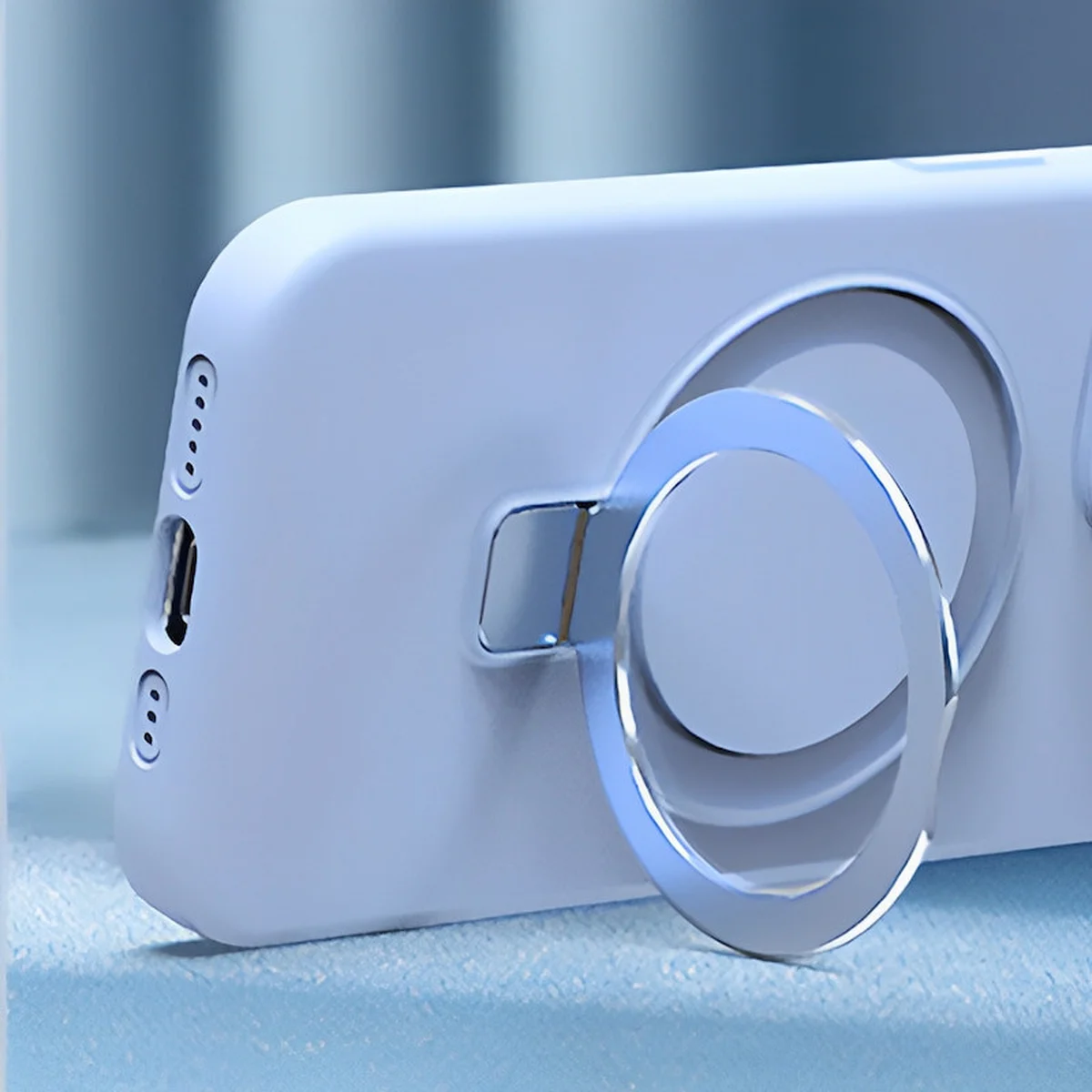 Чохол Silicone Case Full Protective NO LOGO with Ring для Apple iPhone 15 (6.1") Blue