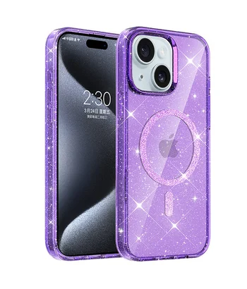 Чохол TPU Eclipse Sparkle (MagFit) для Apple iPhone 15 (6.1") Purple