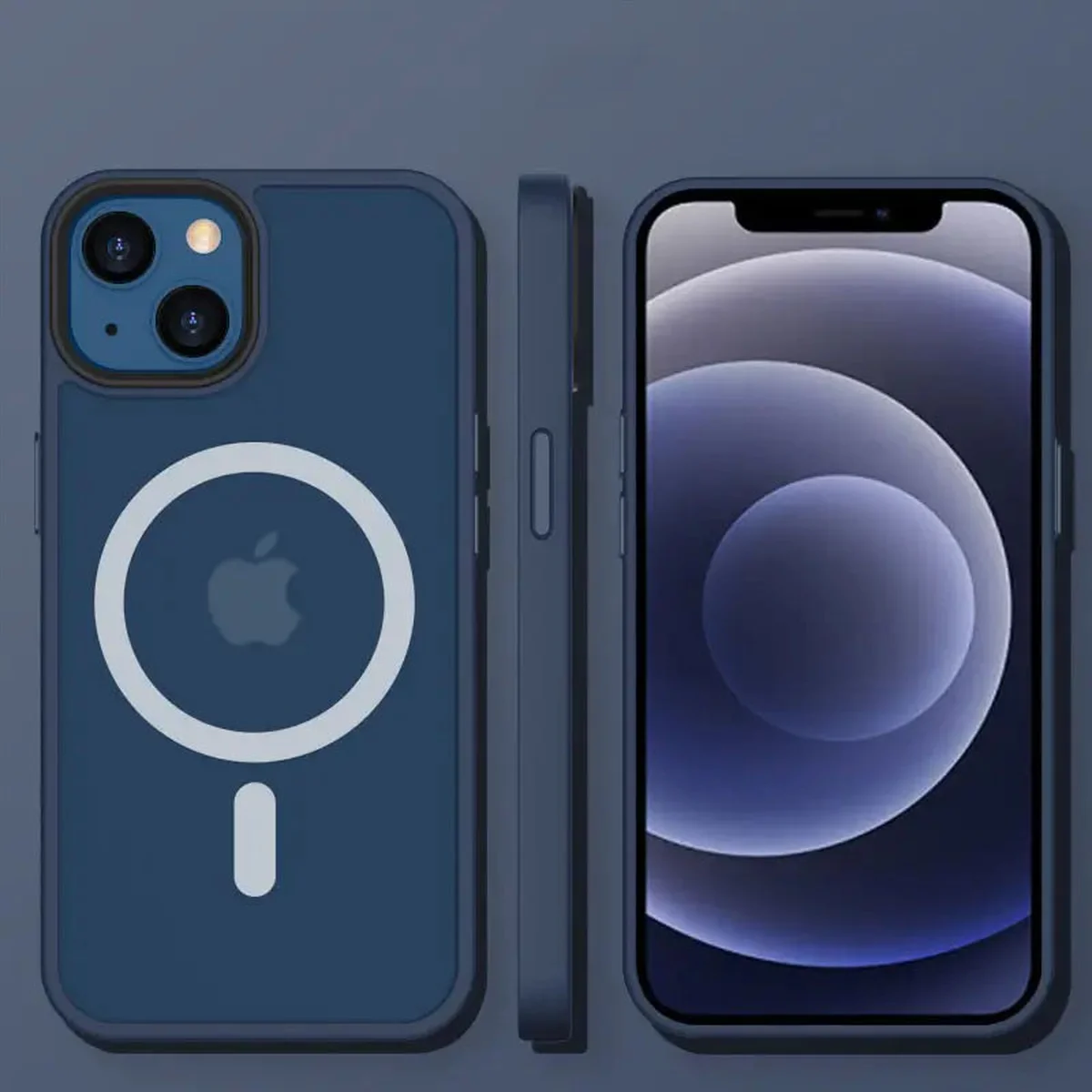 TPU+PC чохол Metal Buttons with MagSafe Colorful для Apple iPhone 15 (6.1") Синій
