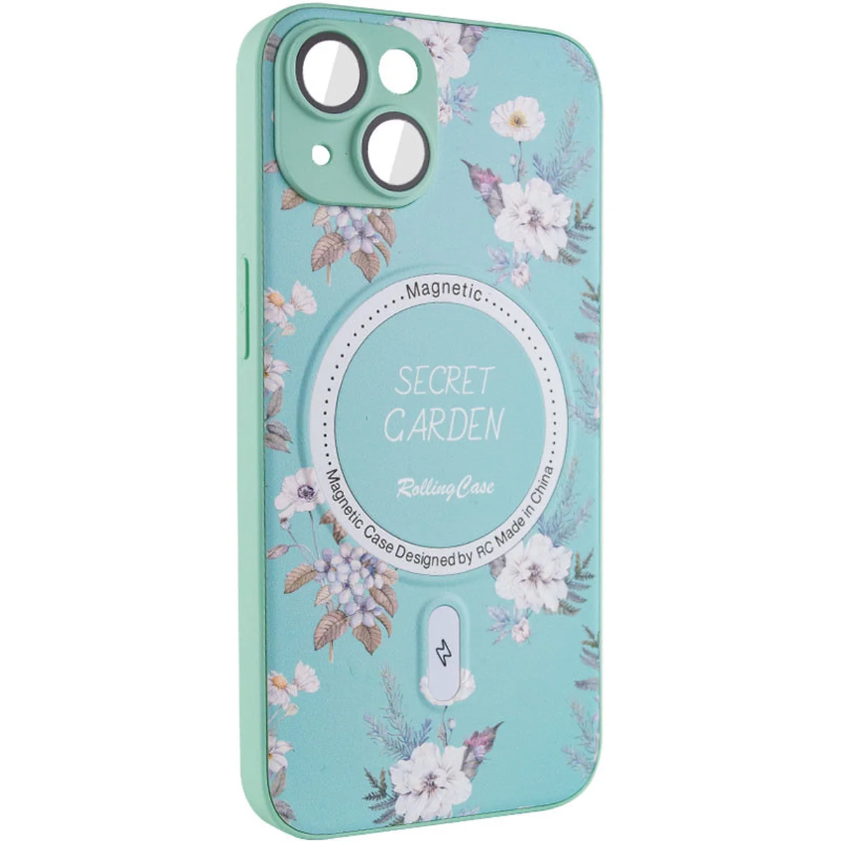 TPU+PC чехол Secret Garden with MagSafe для Apple iPhone 15 (6.1") Mint