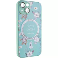 TPU+PC чехол Secret Garden with MagSafe для Apple iPhone 15 (6.1") Mint