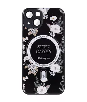TPU+PC чехол Secret Garden with MagSafe для Apple iPhone 15 (6.1") Black