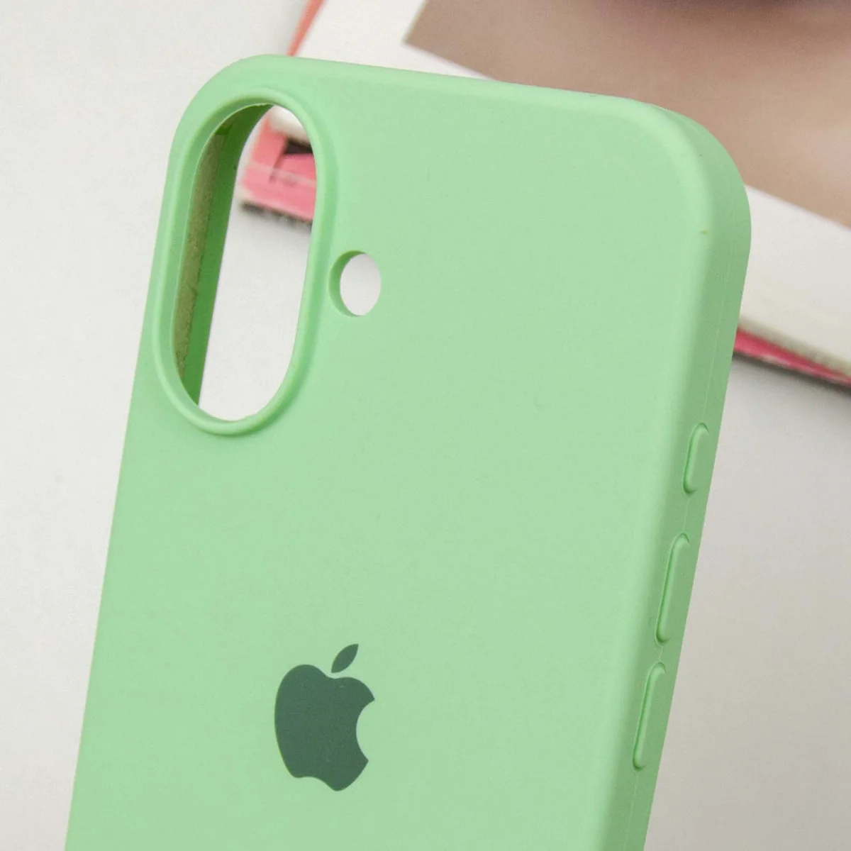 Чехол Silicone Case Full Protective (AA) для Apple iPhone 16 Plus (6.7") Зеленый / Pistachio