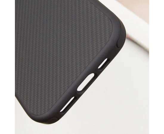 Чехол TPU+PC Carbon with MagSafe для Apple iPhone 16 Plus (6.7") Black