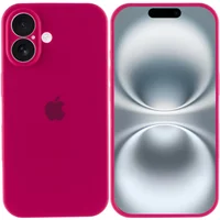 Чехол Silicone Case Full Camera Protective (AA) для Apple iPhone 16 Plus (6.7") Красный / Rose Red