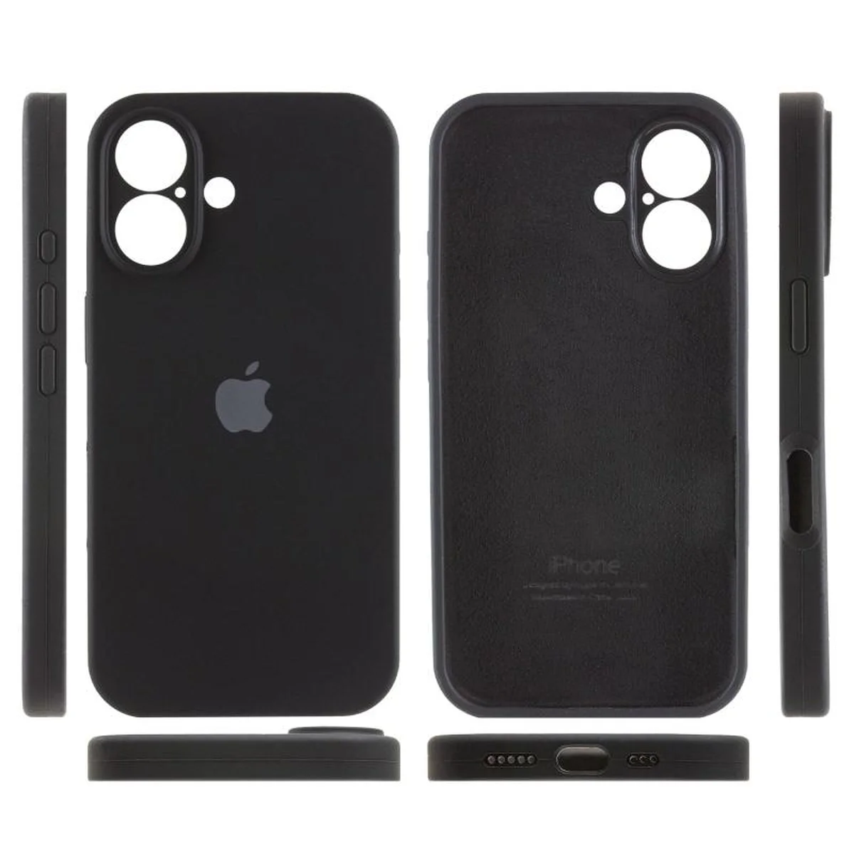 Чехол Silicone Case Full Camera Protective (AA) для Apple iPhone 16 Plus (6.7") Черный / Black