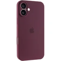 Чехол Silicone Case Full Camera Protective (AA) для Apple iPhone 16 Plus (6.7") Бордовый / Plum