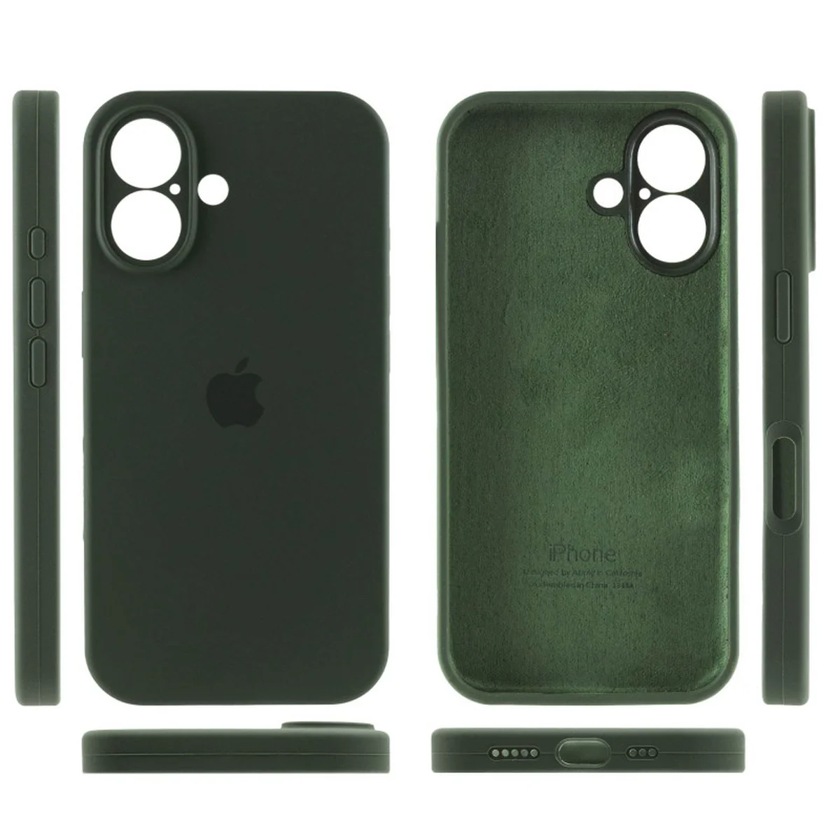 Чехол Silicone Case Full Camera Protective (AA) для Apple iPhone 16 Plus (6.7") Зеленый / Cyprus Green