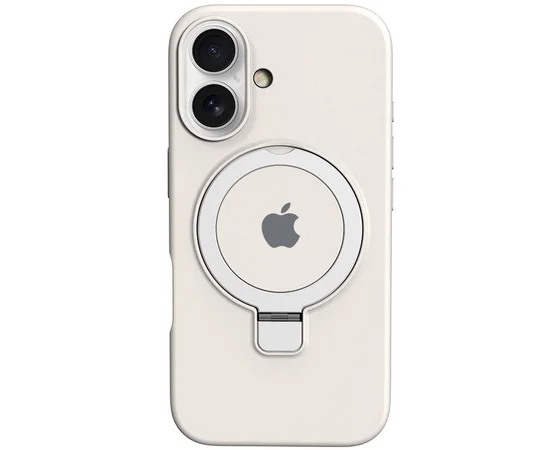 Чехол Silicone Case Full Protective with Ring для Apple iPhone 16 Plus (6.7") White