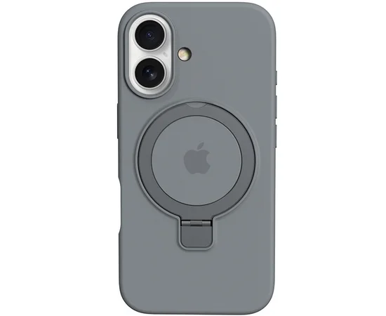 Чехол Silicone Case Full Protective with Ring для Apple iPhone 16 Plus (6.7") Grey