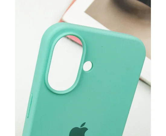 Чехол Silicone Case Full Protective (AA) для Apple iPhone 16 Plus (6.7") Бирюзовый / Marine Green