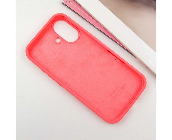 Чехол Silicone Case Full Protective (AA) для Apple iPhone 16 Plus (6.7") Арбузный / Watermelon red