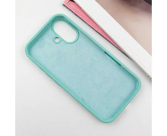 Чехол Silicone Case Full Protective (AA) для Apple iPhone 16 Plus (6.7") Бирюзовый / Marine Green