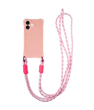Чехол TPU CrossBody with straps для Apple iPhone 16 Plus (6.7") Pink