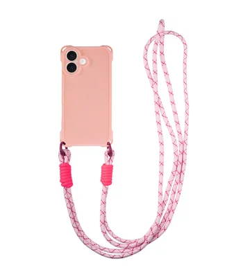 Чохол TPU CrossBody with straps для Apple iPhone 16 Plus (6.7") Pink