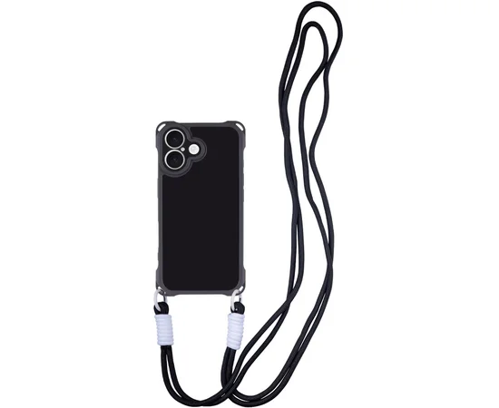 Чохол TPU CrossBody with straps для Apple iPhone 16 Plus (6.7") Black