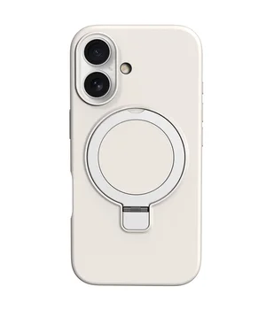 Чехол Silicone Case Full Protective NO LOGO with Ring для Apple iPhone 16 Plus (6.7") White