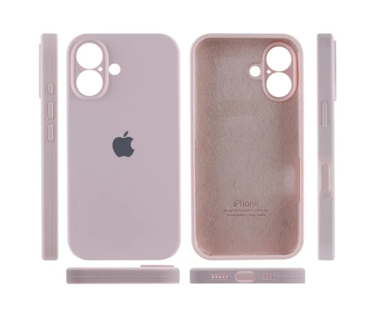 Чехол Silicone Case Full Camera Protective (AA) для Apple iPhone 16 Plus (6.7") Розовый / Chalk Pink