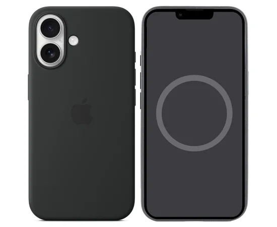 Чехол Silicone case (AAA) full with Magsafe and Animation для Apple iPhone 16 Plus (6.7") Black