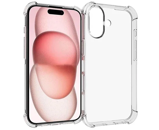 TPU чохол GETMAN Ease logo посилені кути для Apple iPhone 16 Plus (6.7") Безбарвний (прозорий)