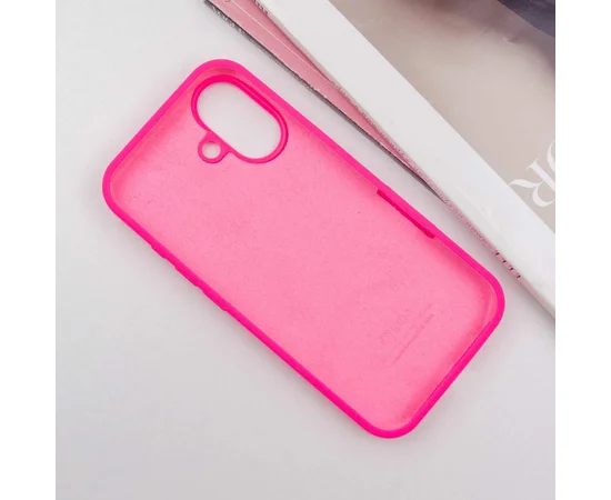 Чехол Silicone Case Full Protective (AA) для Apple iPhone 16 Plus (6.7") Розовый / Barbie pink