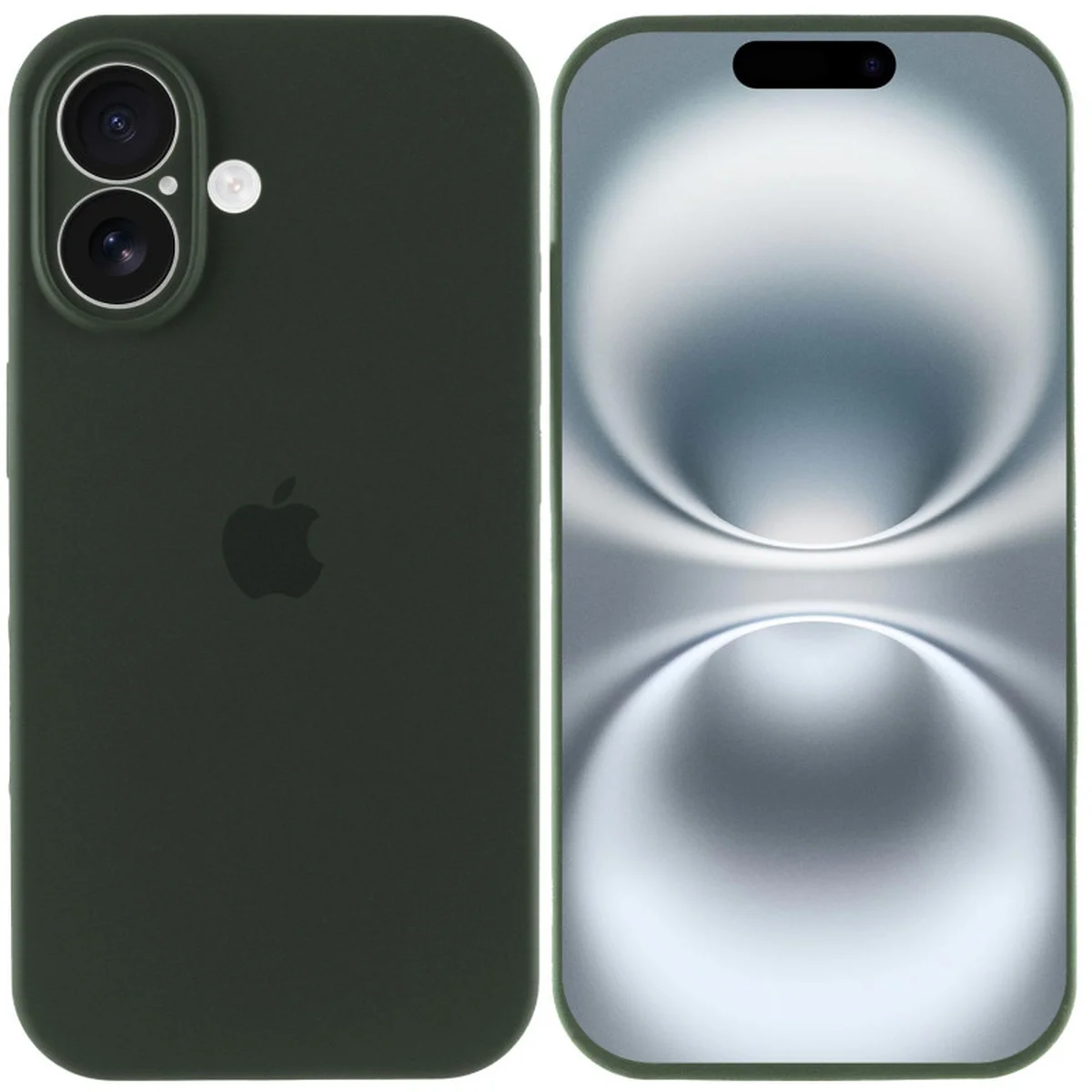 Чехол Silicone Case Full Camera Protective (AA) для Apple iPhone 16 Plus (6.7") Зеленый / Cyprus Green
