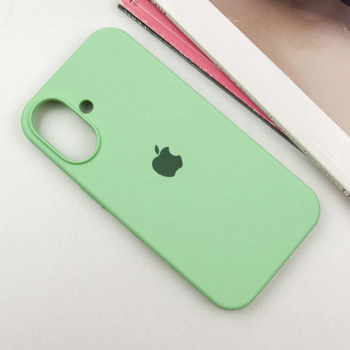 Чехол Silicone Case Full Protective (AA) для Apple iPhone 16 Plus (6.7") Зеленый / Pistachio