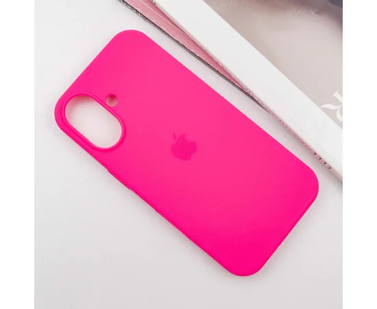 Чехол Silicone Case Full Protective (AA) для Apple iPhone 16 Plus (6.7") Розовый / Barbie pink