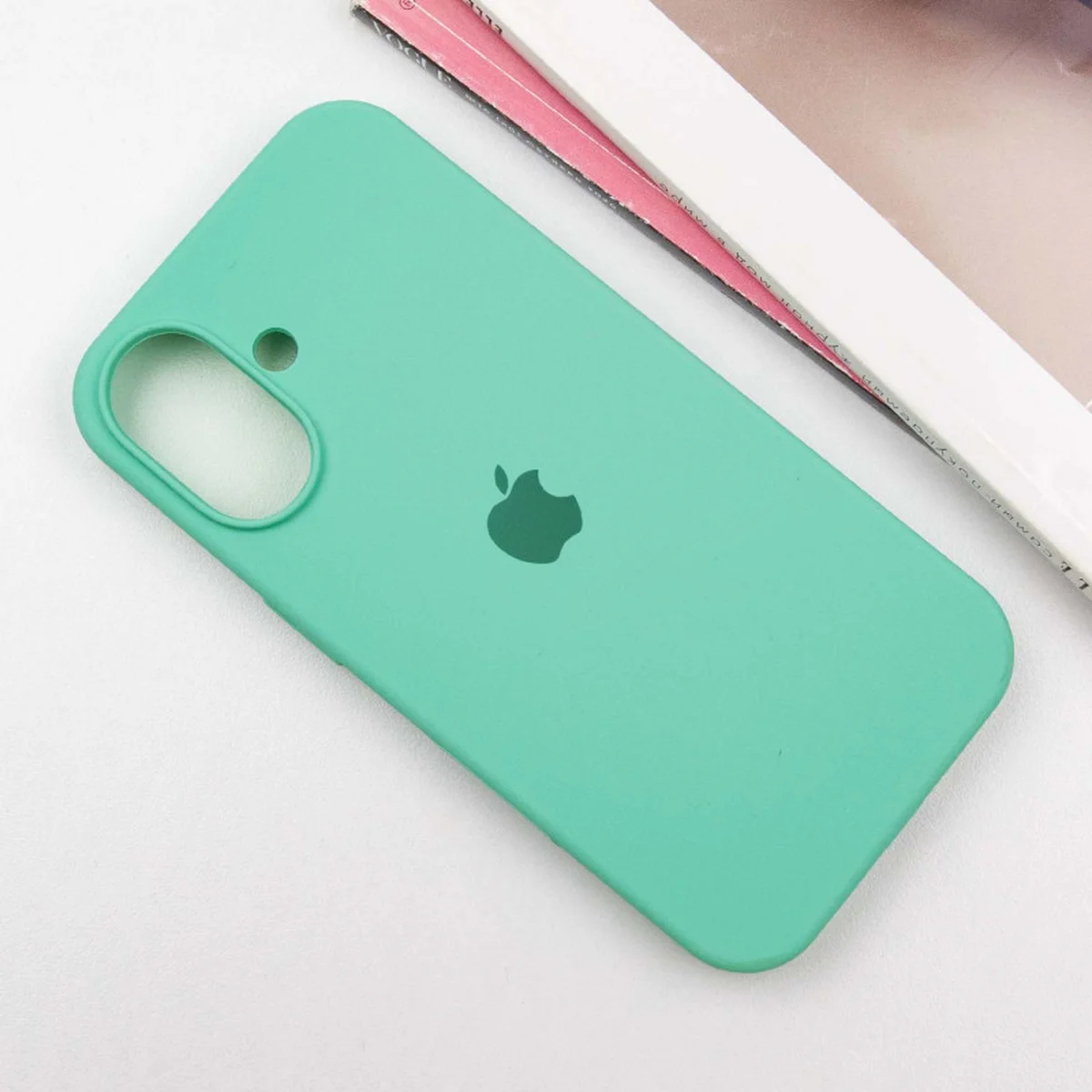 Чехол Silicone Case Full Protective (AA) для Apple iPhone 16 Plus (6.7") Бирюзовый / Marine Green