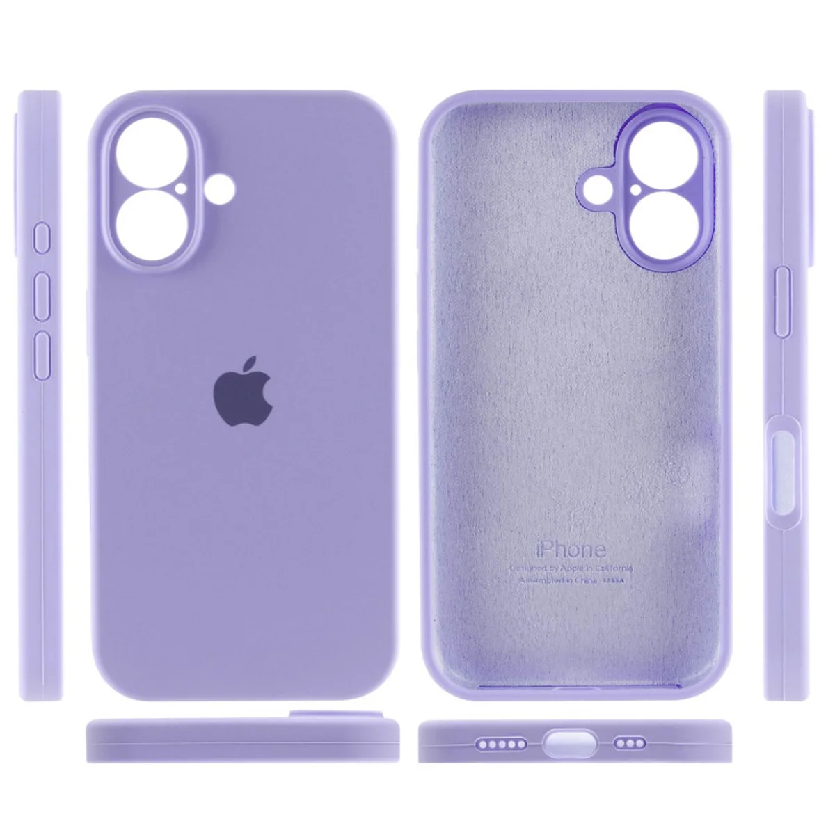Чехол Silicone Case Full Camera Protective (AA) для Apple iPhone 16 Plus (6.7") Сиреневый / Dasheen