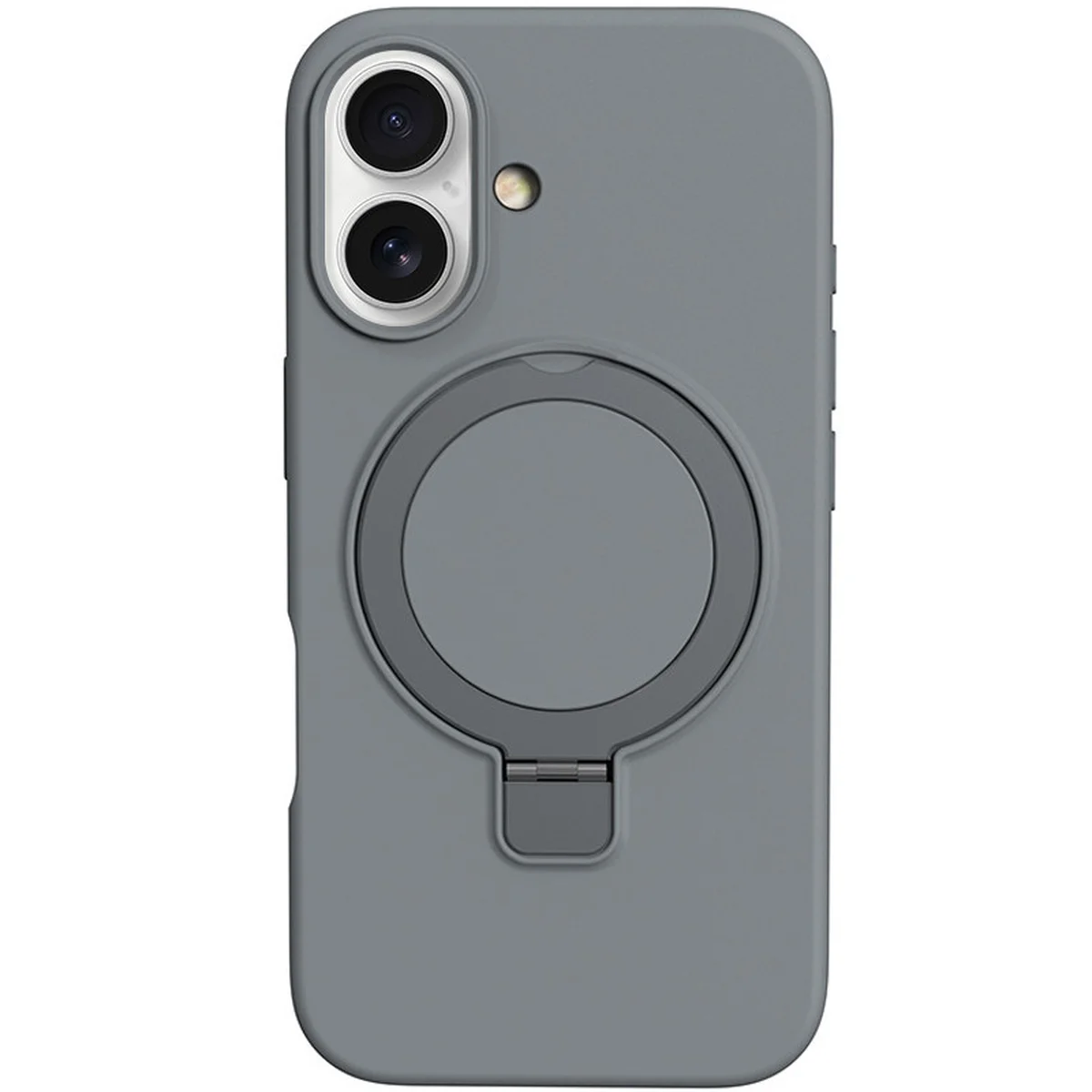 Чехол Silicone Case Full Protective NO LOGO with Ring для Apple iPhone 16 Plus (6.7") Grey