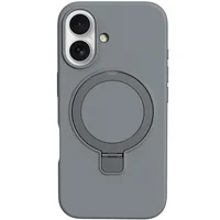 Чехол Silicone Case Full Protective NO LOGO with Ring для Apple iPhone 16 Plus (6.7") Grey