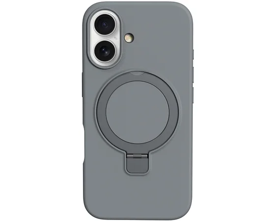 Чехол Silicone Case Full Protective NO LOGO with Ring для Apple iPhone 16 Plus (6.7") Grey