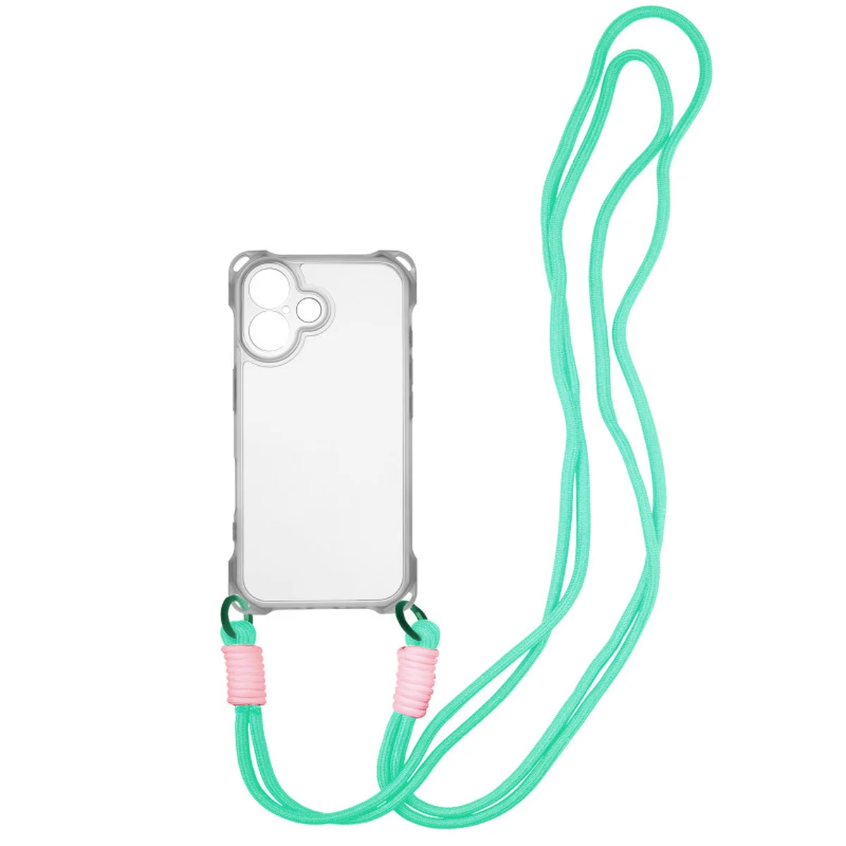 Чехол TPU CrossBody with straps для Apple iPhone 16 Plus (6.7") Transparent