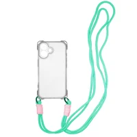 Чехол TPU CrossBody with straps для Apple iPhone 16 Plus (6.7") Transparent