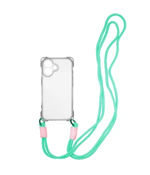 Чехол TPU CrossBody with straps для Apple iPhone 16 Plus (6.7") Transparent