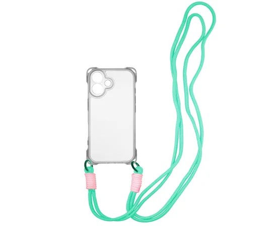 Чохол TPU CrossBody with straps для Apple iPhone 16 Plus (6.7") Transparent