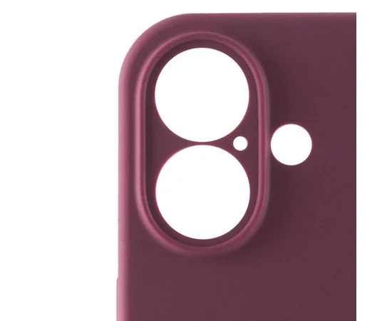 Чехол Silicone Case Full Camera Protective (AA) для Apple iPhone 16 Plus (6.7") Бордовый / Plum
