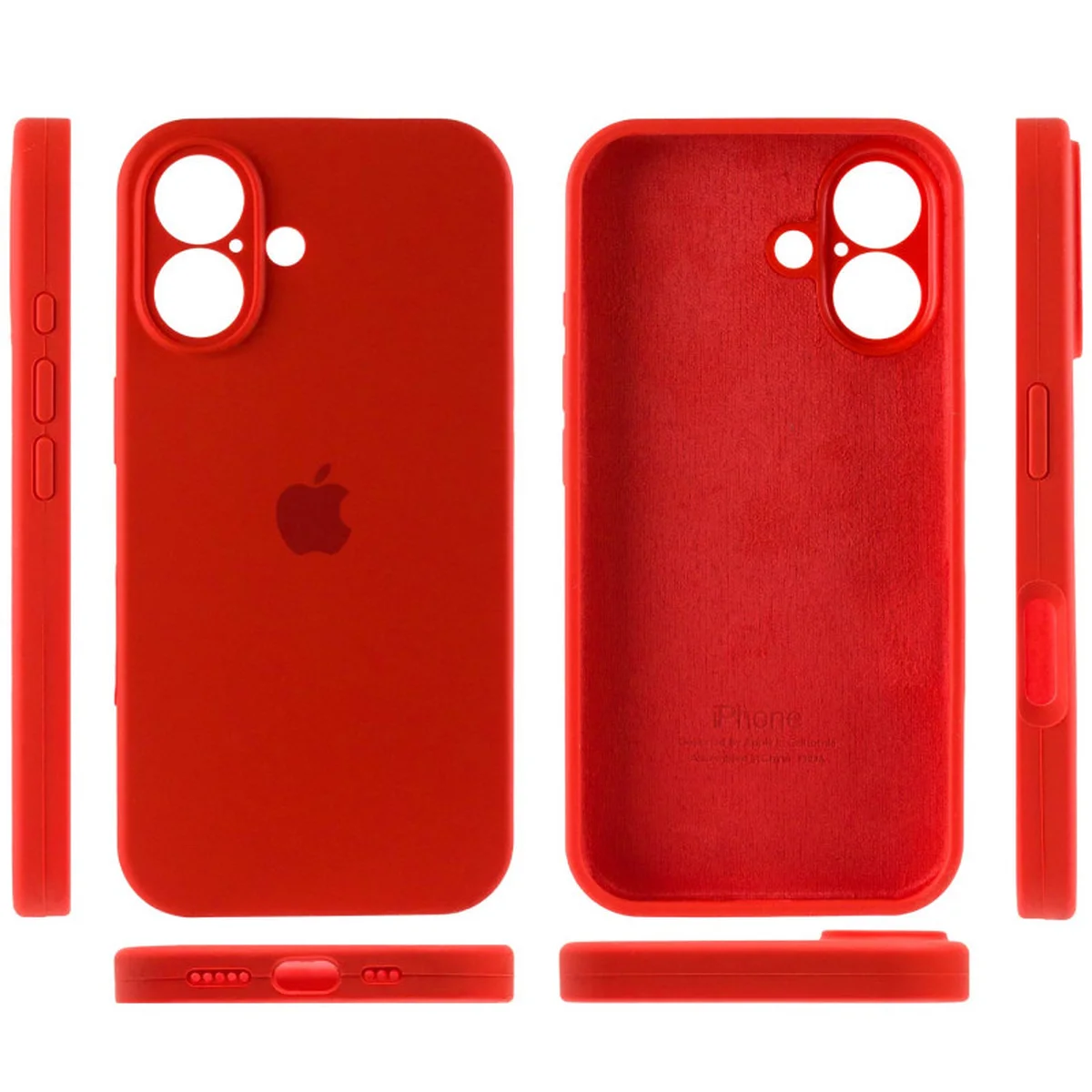 Чехол Silicone Case Full Camera Protective (AA) для Apple iPhone 16 Plus (6.7") Красный / Red