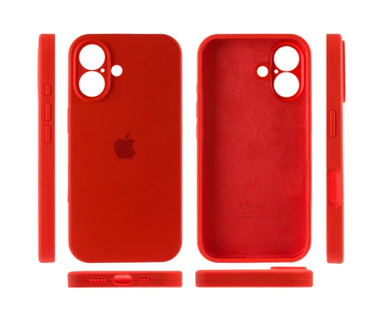 Чехол Silicone Case Full Camera Protective (AA) для Apple iPhone 16 Plus (6.7") Красный / Red