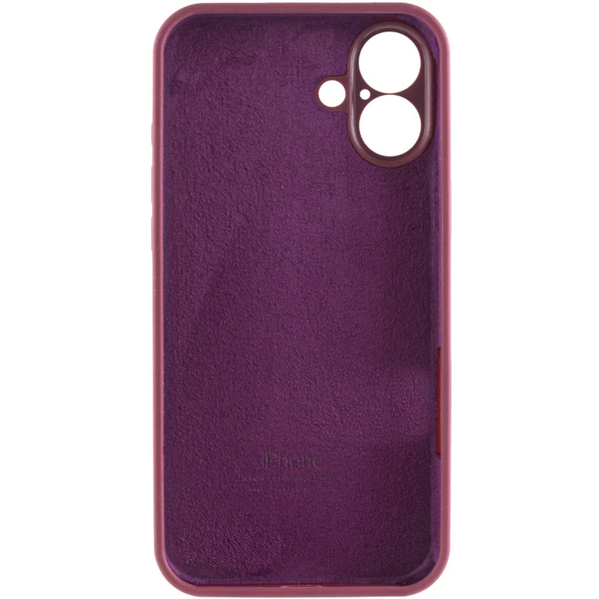 Чехол Silicone Case Full Camera Protective (AA) для Apple iPhone 16 Plus (6.7") Бордовый / Plum
