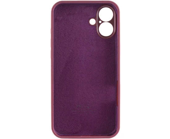 Чехол Silicone Case Full Camera Protective (AA) для Apple iPhone 16 Plus (6.7") Бордовый / Plum