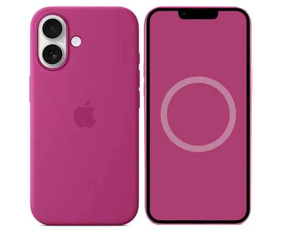Чехол Silicone case (AAA) full with Magsafe and Animation для Apple iPhone 16 Plus (6.7") Fuchsia