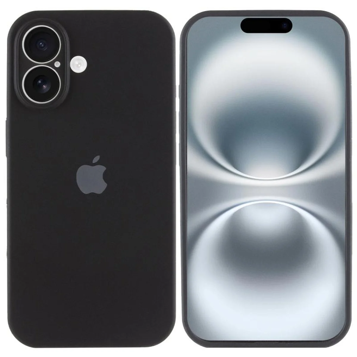 Чехол Silicone Case Full Camera Protective (AA) для Apple iPhone 16 Plus (6.7") Черный / Black