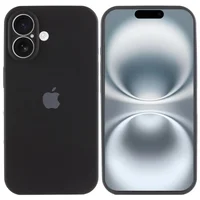 Чехол Silicone Case Full Camera Protective (AA) для Apple iPhone 16 Plus (6.7") Черный / Black